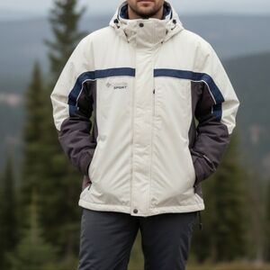 Columbia Men's White and Navy Ski Jacket